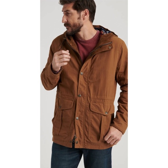 Lucky Brand Blanket Lined Santa Fa Parka Coat Mens Large Tan Outdoor Preppy - Picture 1 of 9